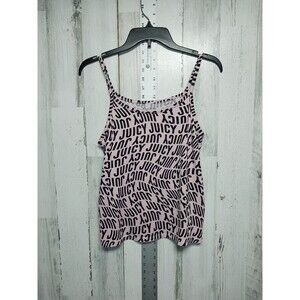 Juicy Couture Women's Pink w/Black "Juicy" Print Tank Sleep Shirt SZ Small